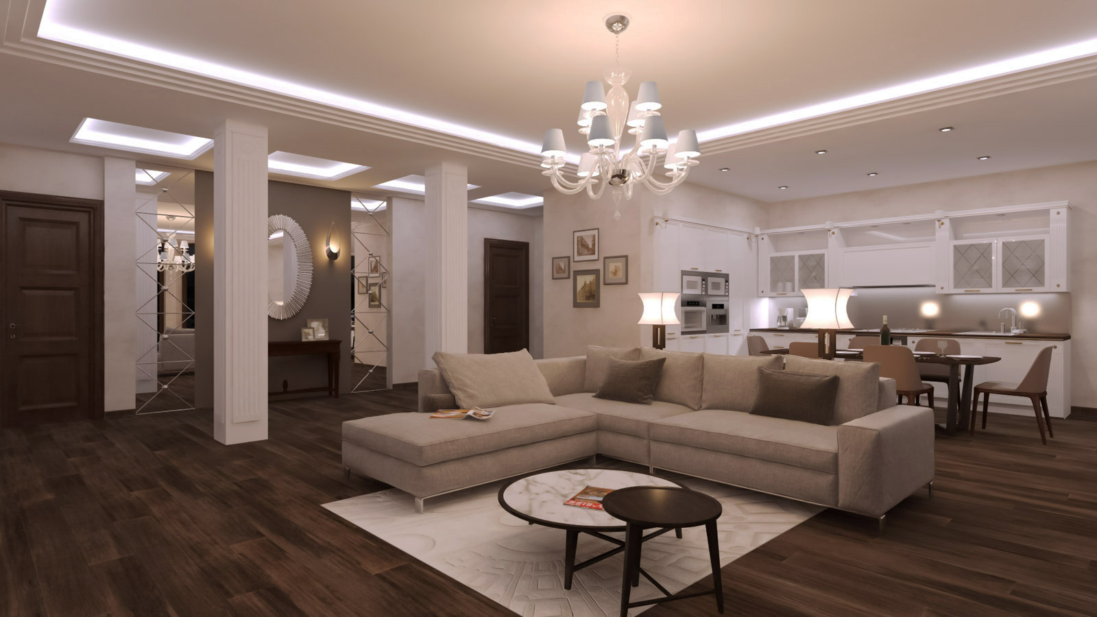 Интерьер, оборудованный Digihouse Lighting, сценарное управление. Сцена B